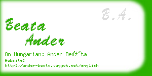 beata ander business card